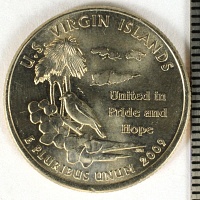 США, 25 центов. Виргинские острова 2009 год.
