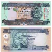 Соломоновы острова, 5 долларов 2009 год.