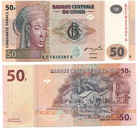 Конго, 50 франков 2007 год.