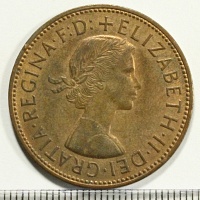 Англия, 1 пенни, 1966 год.